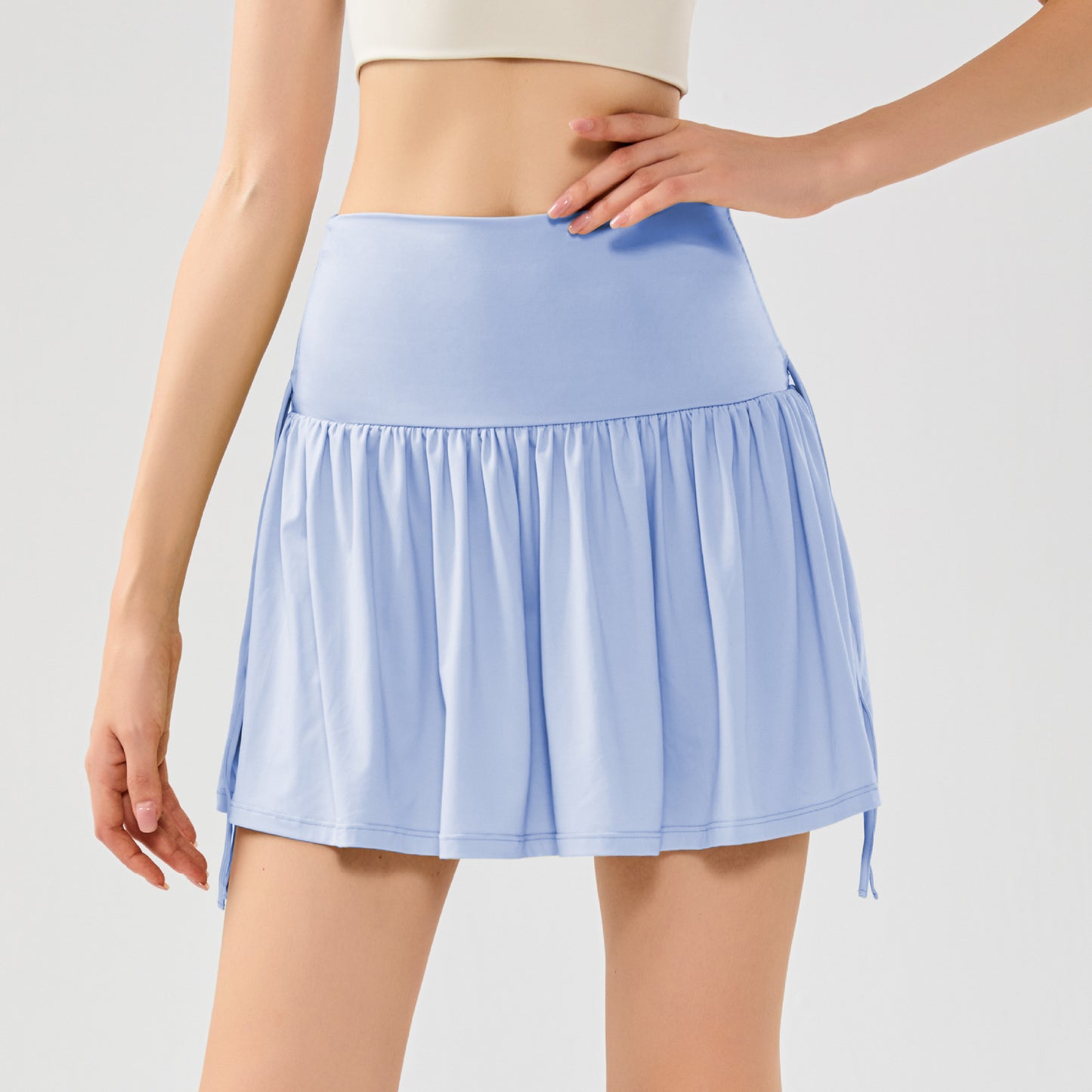 Summer Slimming Fitness High Waist Drawstring Sports Skirt