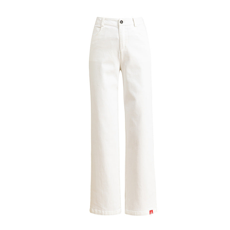 Women's High Waist Loose White Wide Leg Jeans