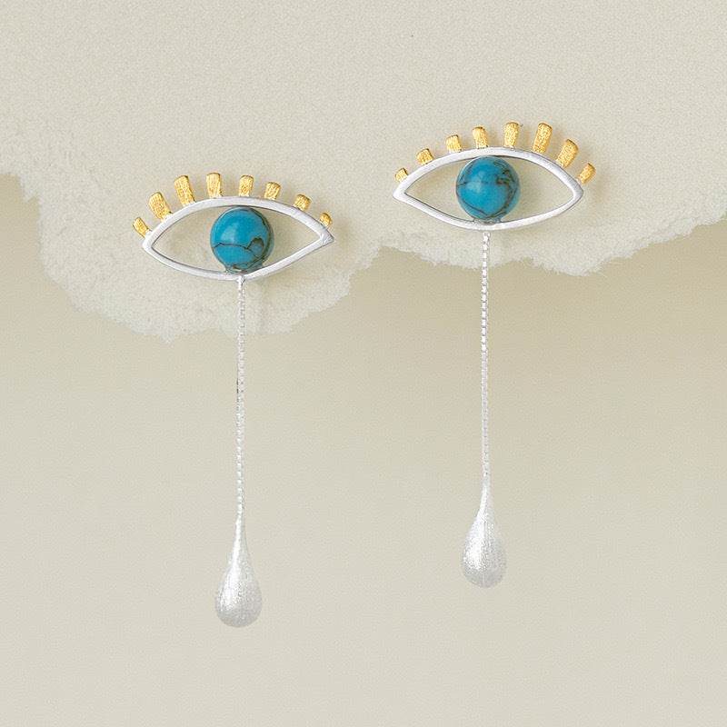 S925 Sterling Silver Earrings Mysterious Eye Shape