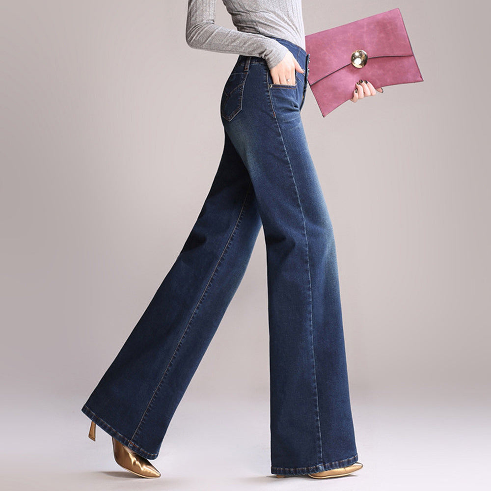 High-waist Denim Wide-leg Women's Spring And Autumn Korean Wide-leg Straight-leg Pants