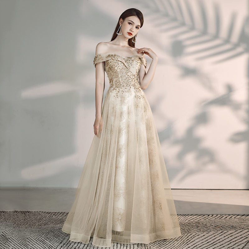 Banquet fashion temperament shoulder gorgeous dress