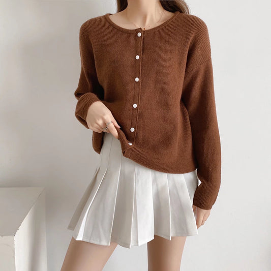 Fashion Single-breasted Knitted Cardigan For Women