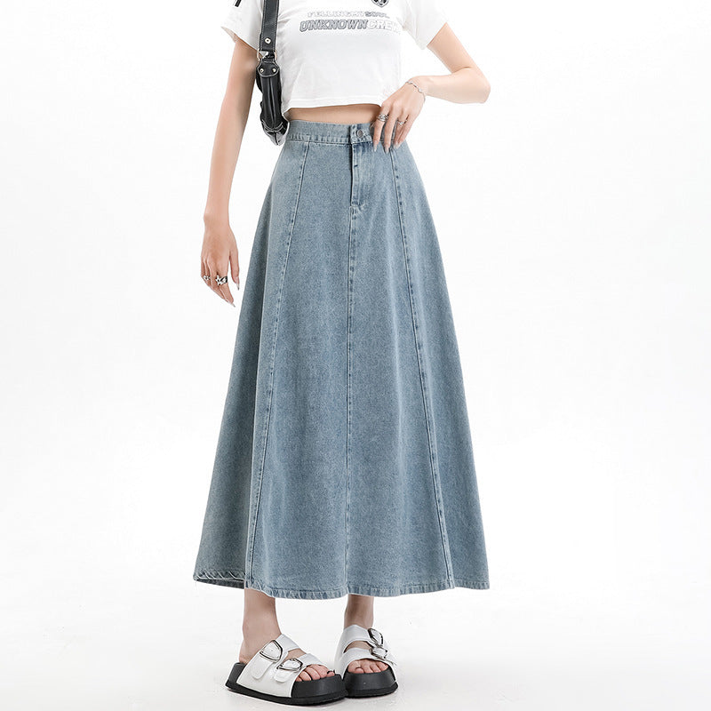 Elegance Retro Denim Skirt For Women