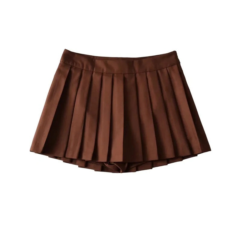 Summer women's pleated skirt, Korean high waisted suit, hanging anti exposure A-line skirt