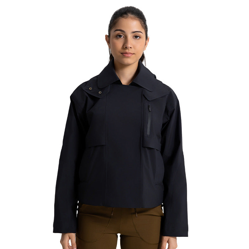 Windproof, Waterproof And Breathable Short Trench Coat Women's Detachable