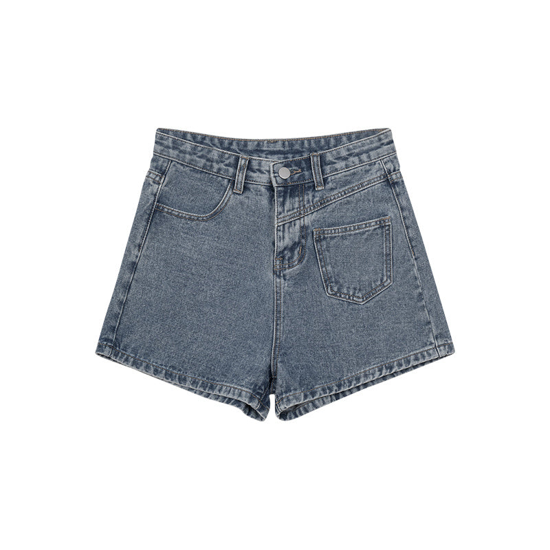 Women's All-match Retro Denim Shorts With Side Small Pockets