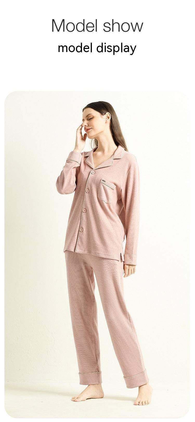 Autumn And Winter Women's Fleece-lined Thickened Pajamas Suit