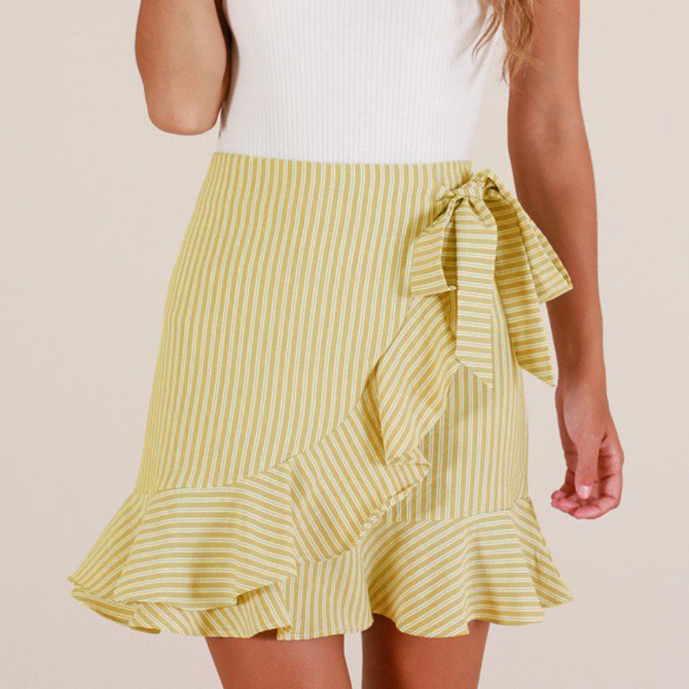 Summer Ladies Short Striped Skirt