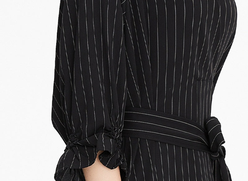 New Skirt Temperament Stripe Dress Waist