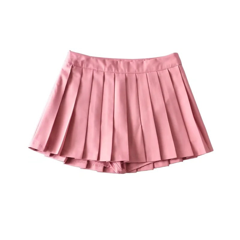 Summer women's pleated skirt, Korean high waisted suit, hanging anti exposure A-line skirt