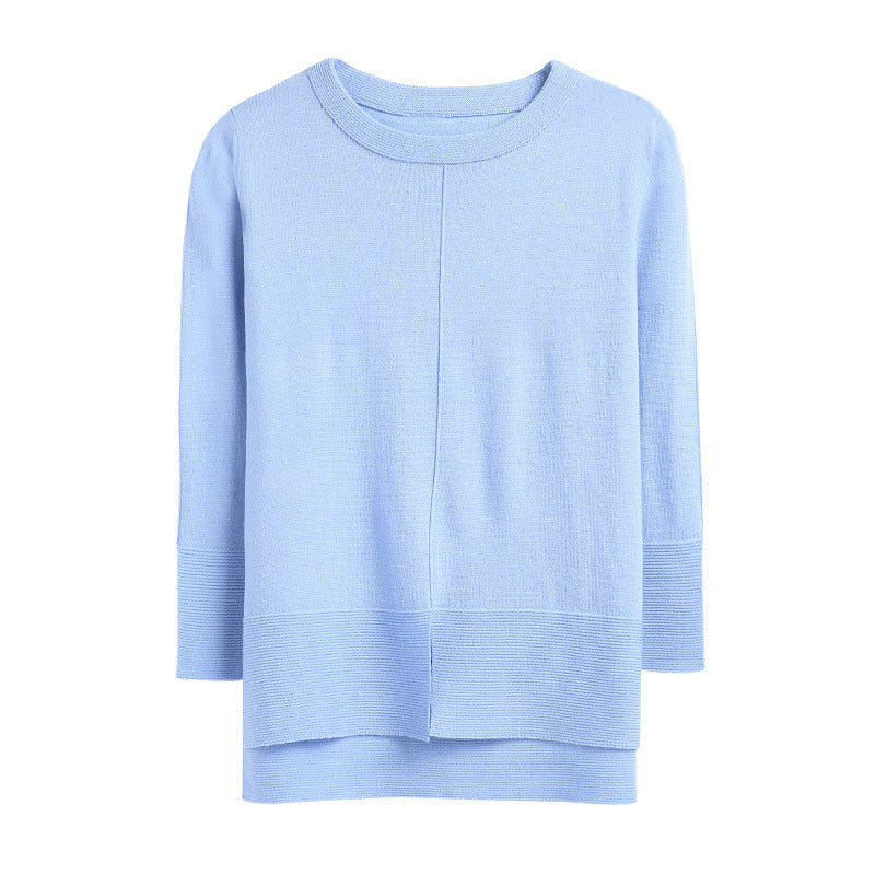 Women's New Irregular Top Thin Knitted Sweater