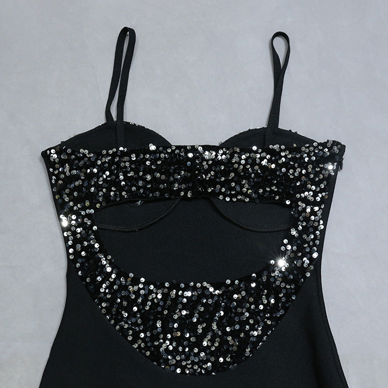 Summer Socialite Dress Sequins Advanced Backless