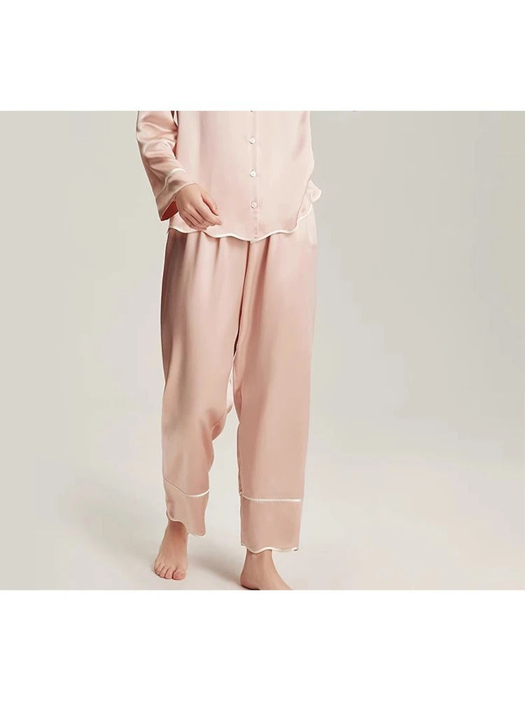 Silk Pajamas Women's Home Wear Long Sleeve 100 Mulberry Silk Two-piece Set